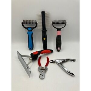 Pet Grooming Tools Six Pieces‎ : Rakes, Combs, Nail Clippers